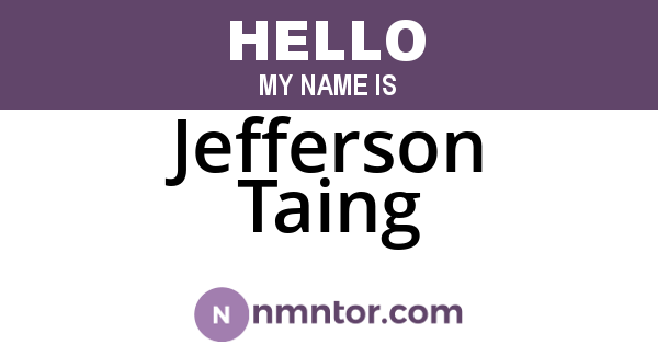Jefferson Taing