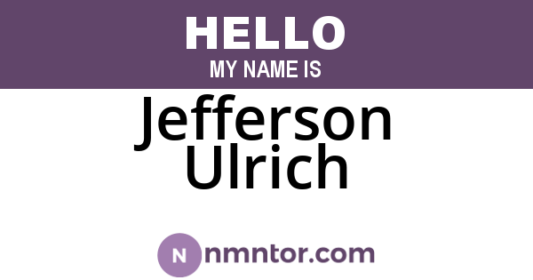 Jefferson Ulrich