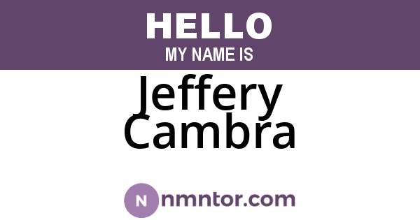 Jeffery Cambra