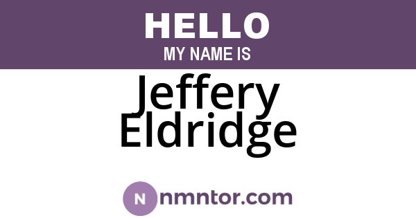 Jeffery Eldridge