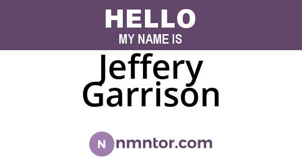 Jeffery Garrison