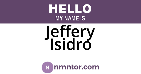 Jeffery Isidro
