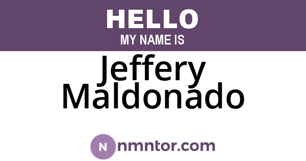 Jeffery Maldonado