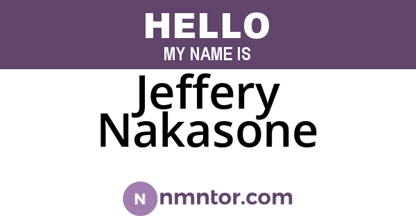 Jeffery Nakasone