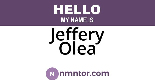 Jeffery Olea