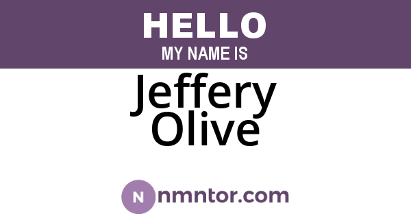 Jeffery Olive