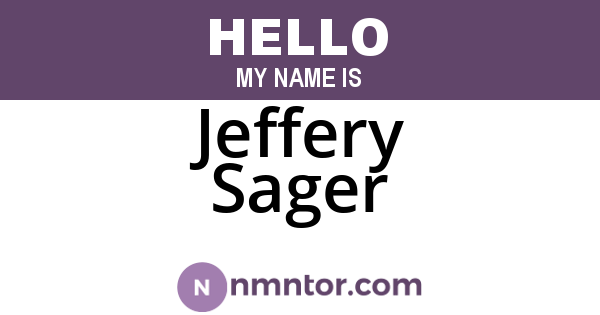 Jeffery Sager
