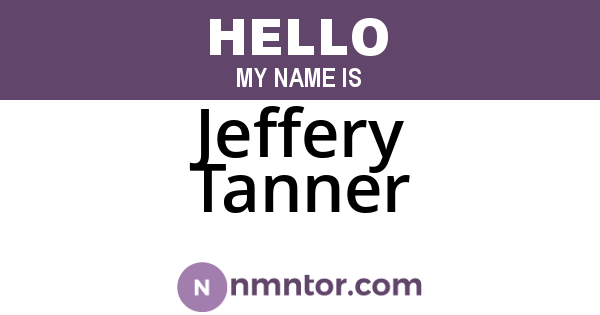 Jeffery Tanner