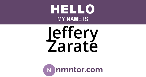 Jeffery Zarate