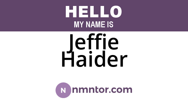 Jeffie Haider