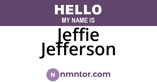 Jeffie Jefferson