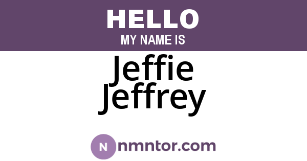 Jeffie Jeffrey