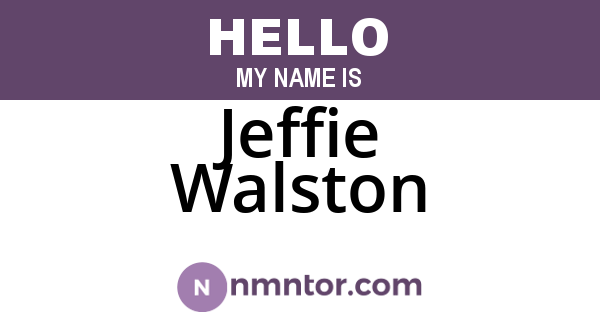 Jeffie Walston
