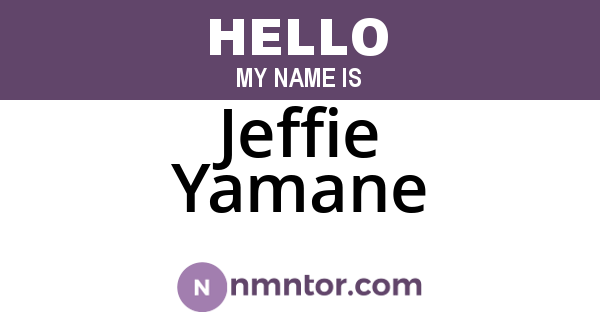 Jeffie Yamane