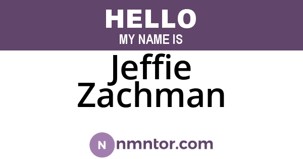 Jeffie Zachman