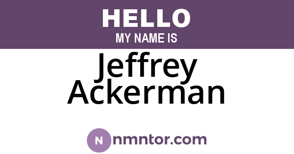 Jeffrey Ackerman