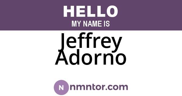 Jeffrey Adorno