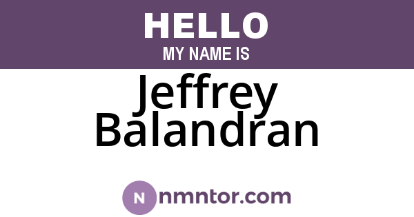Jeffrey Balandran