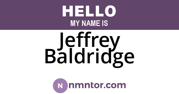 Jeffrey Baldridge