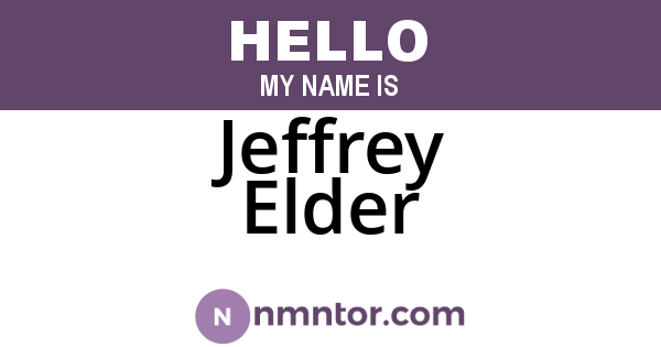 Jeffrey Elder