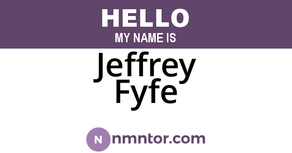 Jeffrey Fyfe