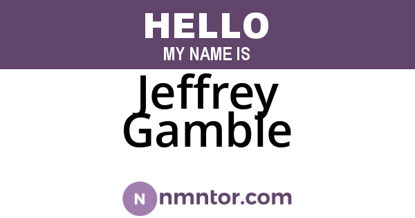 Jeffrey Gamble