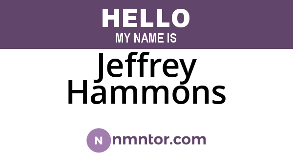 Jeffrey Hammons