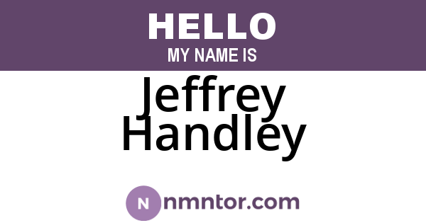 Jeffrey Handley