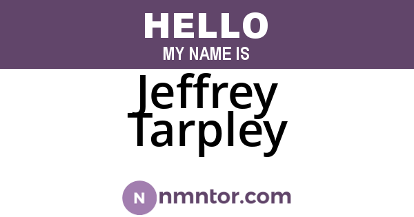 Jeffrey Tarpley