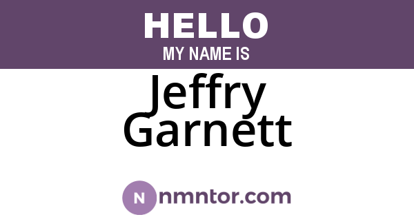 Jeffry Garnett