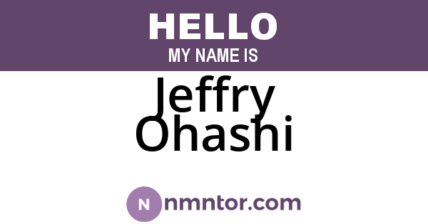 Jeffry Ohashi