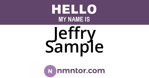 Jeffry Sample