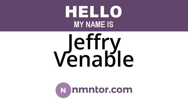 Jeffry Venable