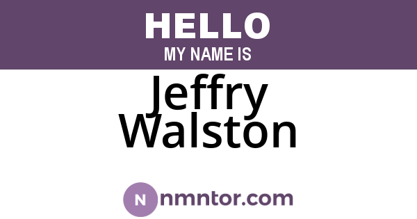Jeffry Walston