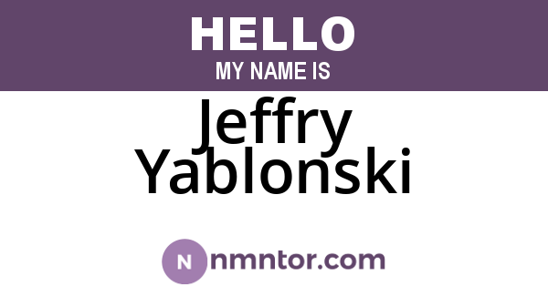 Jeffry Yablonski