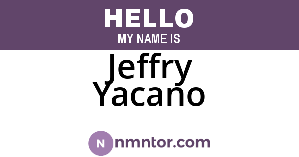 Jeffry Yacano