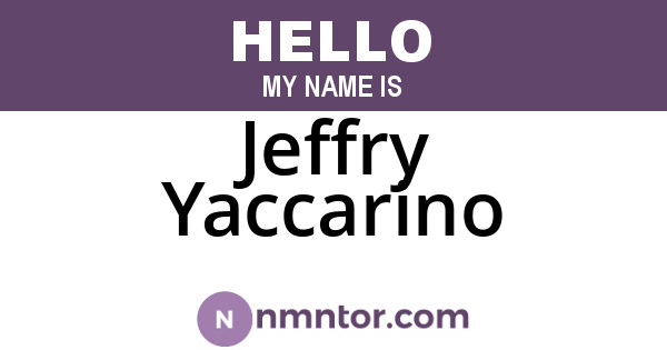 Jeffry Yaccarino