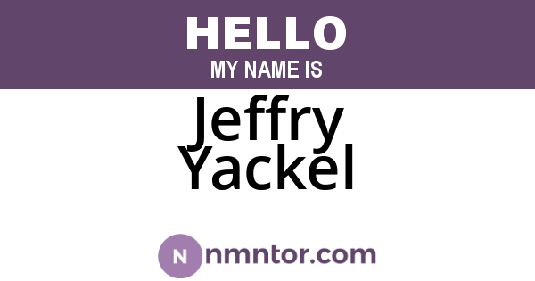 Jeffry Yackel