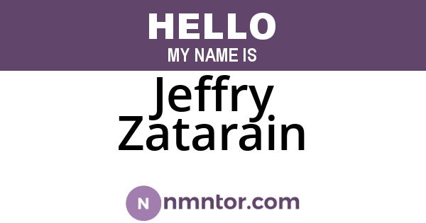 Jeffry Zatarain