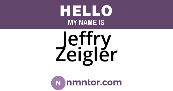 Jeffry Zeigler
