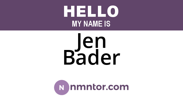 Jen Bader