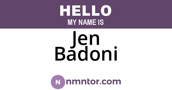 Jen Badoni