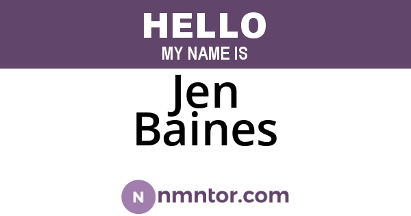 Jen Baines