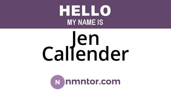 Jen Callender