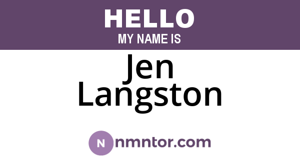 Jen Langston