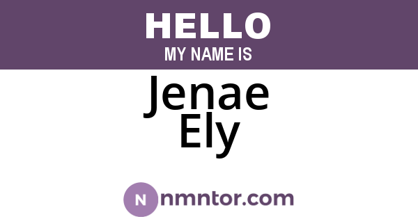 Jenae Ely