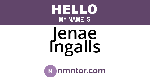 Jenae Ingalls