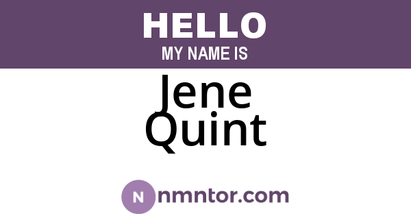 Jene Quint