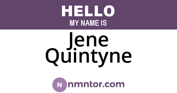 Jene Quintyne