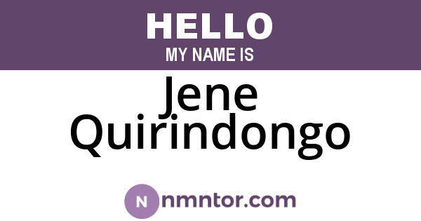 Jene Quirindongo